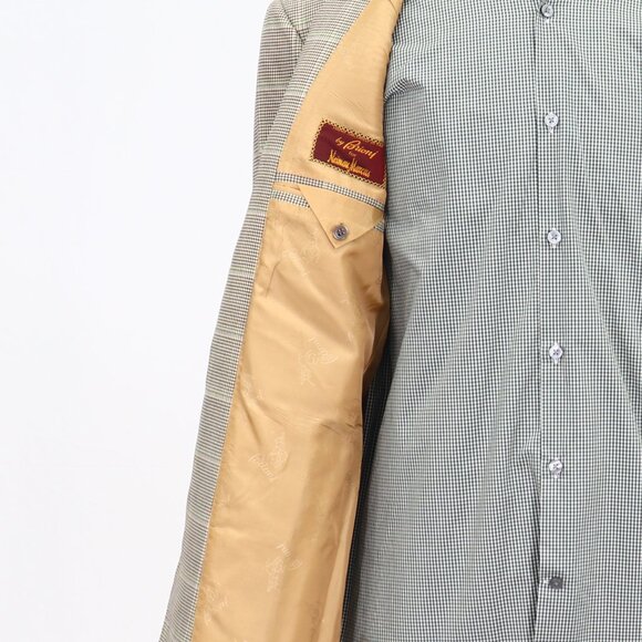 Brioni 42R Beige Check 3-Button Sport Coat Blazer Jacket T269 - Picture 9 of 11